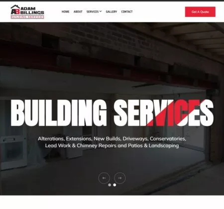 Homepage of Adam Billings Building Services