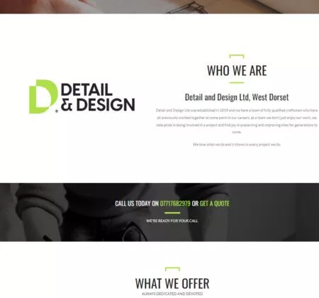 website design & logo for Detail & Design