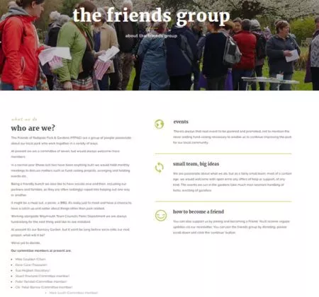 Website design for Friends of Radipole Park