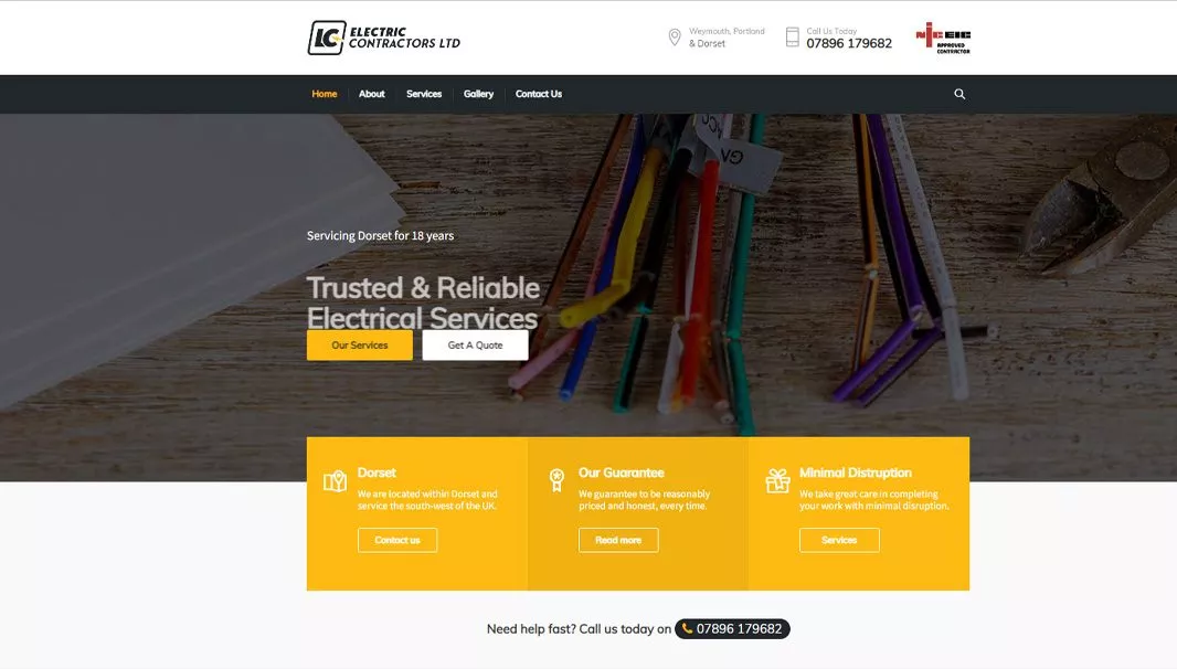 Website design, logo for LC Electric Contractors