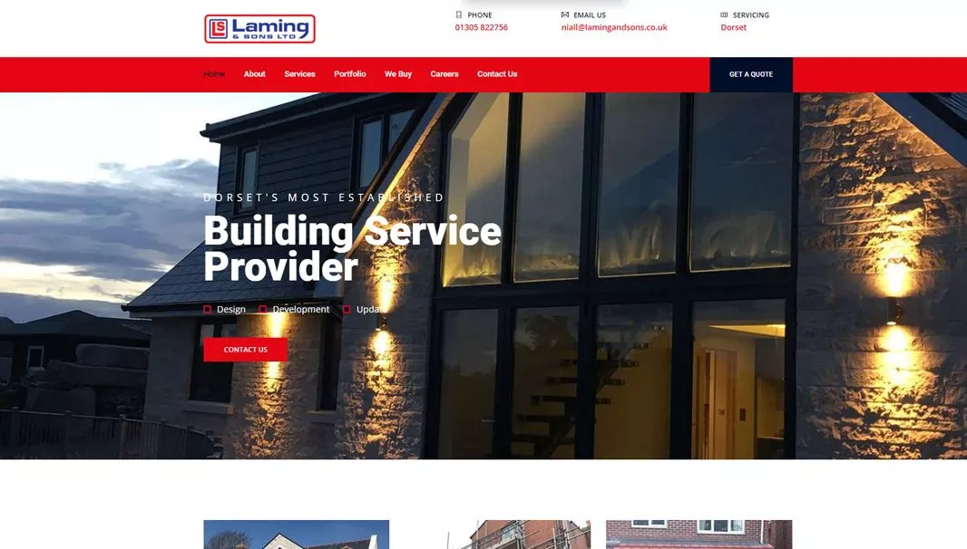 A SEO-optimized website design for a building service provider in Dorset.