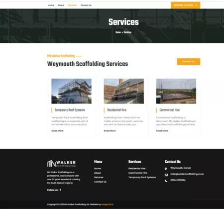 Website design, logo design, seo for MN Walker Scaffolding