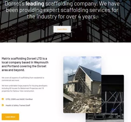Website design for Matrix Scaffolding