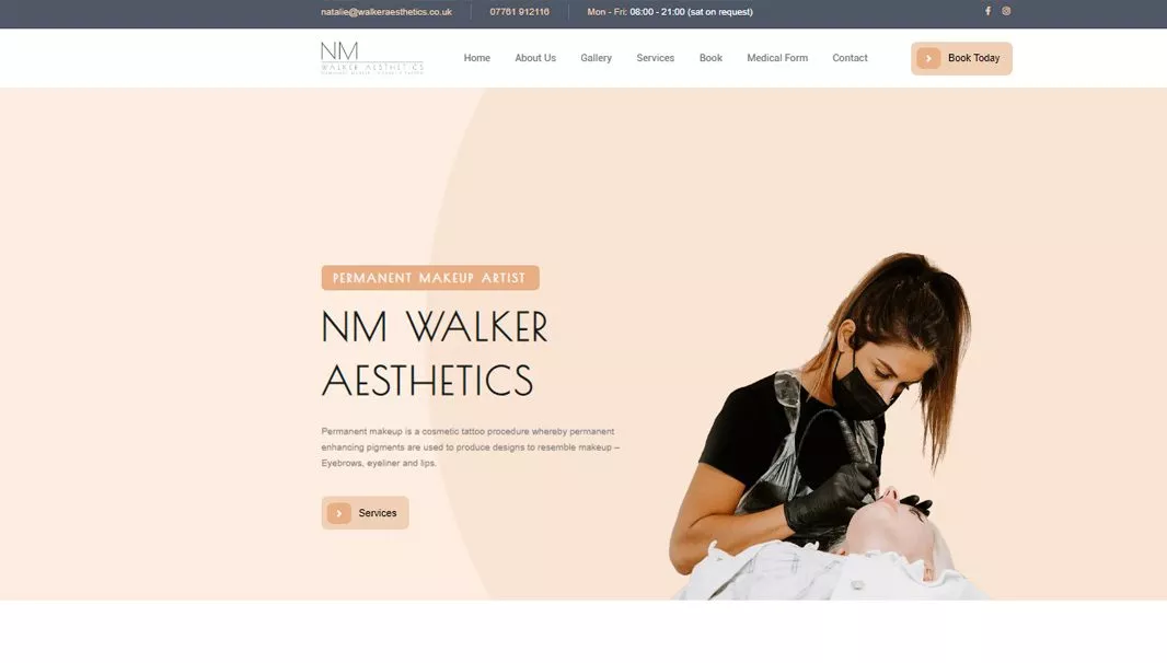 Website design for NM Walker Aesthetics