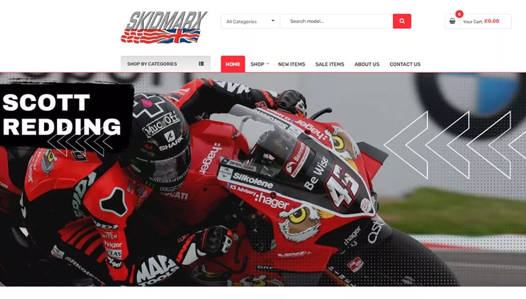 Website redesign, speed optimisation for Skidmarx