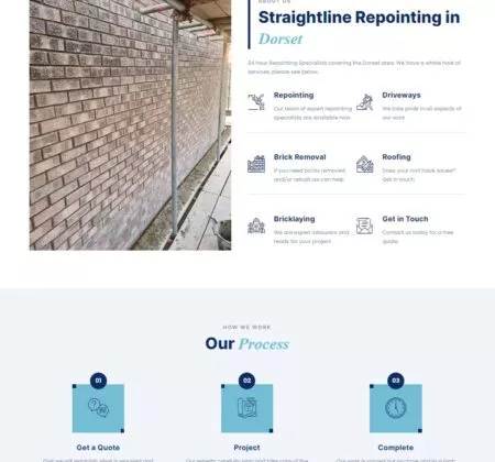 Website design, seo for Straightline Repointing