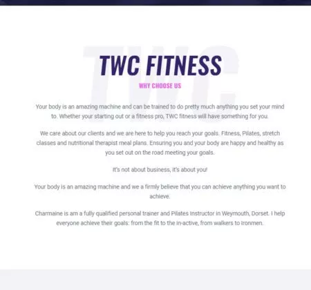 Website design, logo for TWC Fitness