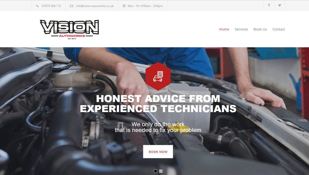 Website design, logo for Vision Autoworks