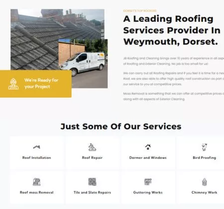 website for JB Roofing and Cleaning