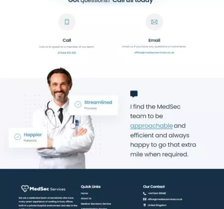 logo and website for MedSec Services