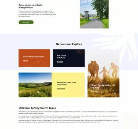 A Dorset-inspired website design for a hiking trail.