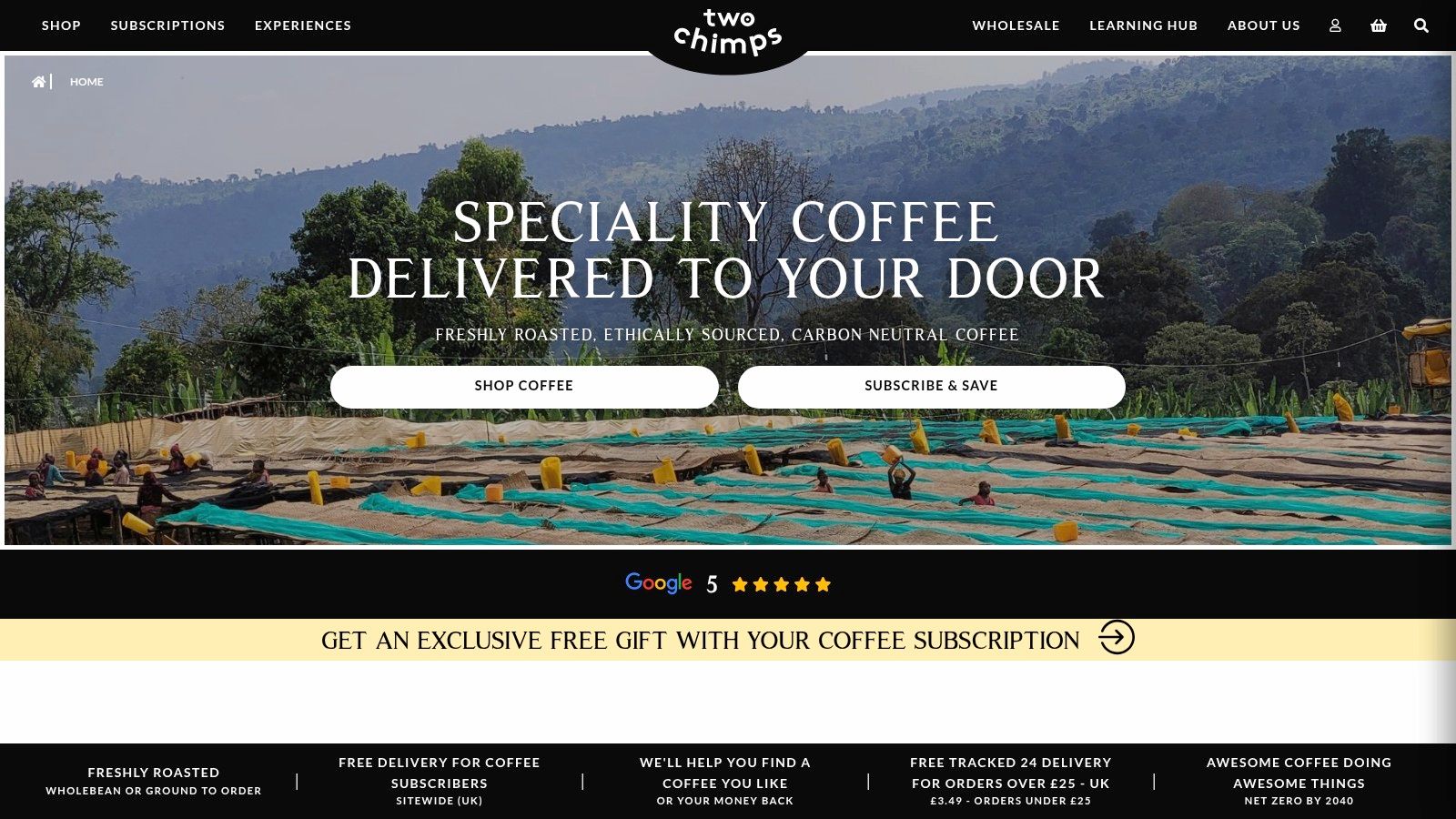 3. Two Chimps Coffee: Subscription-First Model