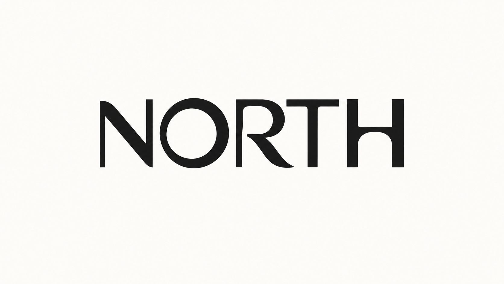 A minimalist black text logo reading NORTH in a modern sans-serif typeface on a white background.